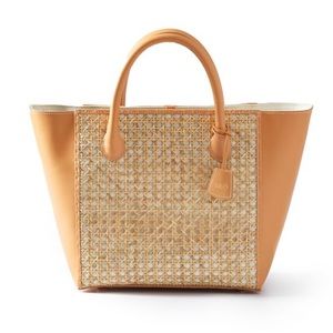 Mark & Graham Cane and leather tote